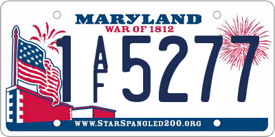 MD license plate 1AF5277