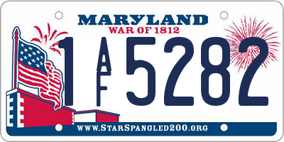 MD license plate 1AF5282