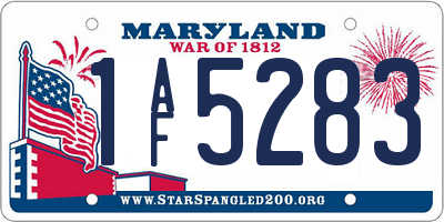 MD license plate 1AF5283
