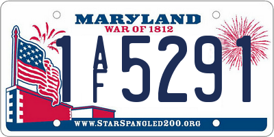MD license plate 1AF5291