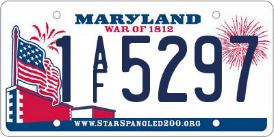 MD license plate 1AF5297