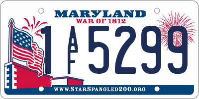 MD license plate 1AF5299