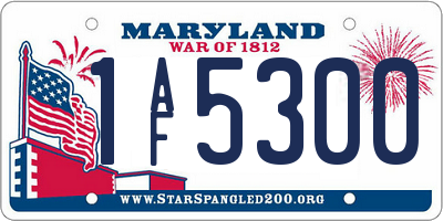 MD license plate 1AF5300