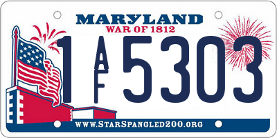 MD license plate 1AF5303