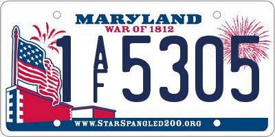 MD license plate 1AF5305