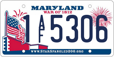 MD license plate 1AF5306