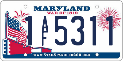 MD license plate 1AF5311
