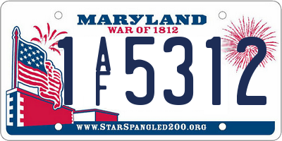 MD license plate 1AF5312