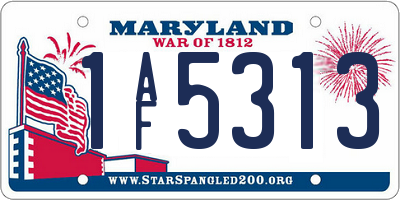 MD license plate 1AF5313