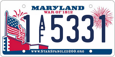 MD license plate 1AF5331