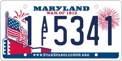 MD license plate 1AF5341