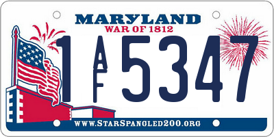 MD license plate 1AF5347