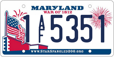MD license plate 1AF5351