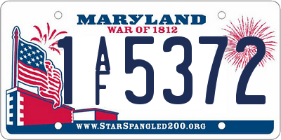 MD license plate 1AF5372