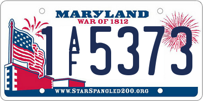 MD license plate 1AF5373