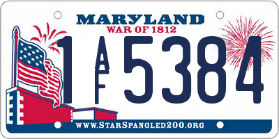 MD license plate 1AF5384