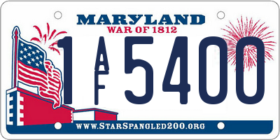 MD license plate 1AF5400