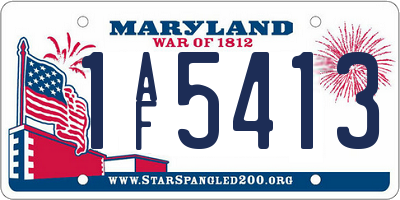 MD license plate 1AF5413