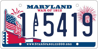 MD license plate 1AF5419