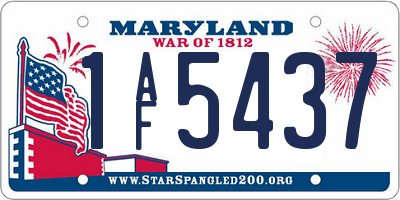 MD license plate 1AF5437