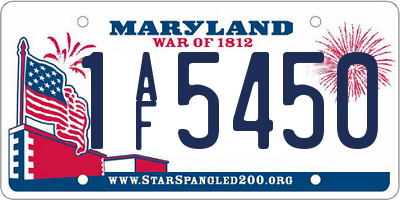 MD license plate 1AF5450