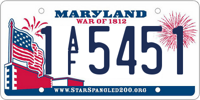 MD license plate 1AF5451