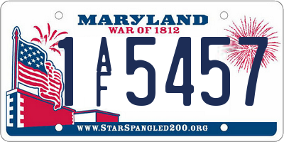 MD license plate 1AF5457
