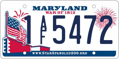 MD license plate 1AF5472