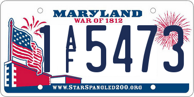 MD license plate 1AF5473