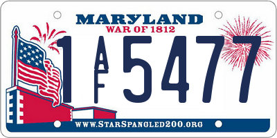 MD license plate 1AF5477