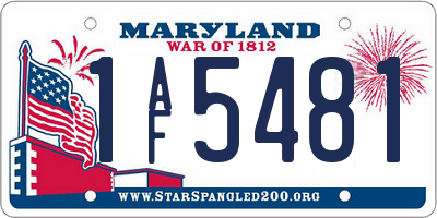 MD license plate 1AF5481