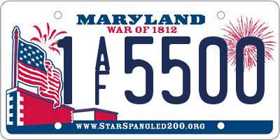 MD license plate 1AF5500