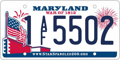 MD license plate 1AF5502