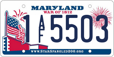 MD license plate 1AF5503