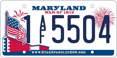 MD license plate 1AF5504