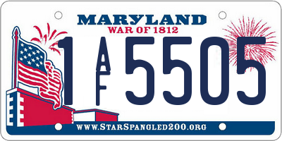 MD license plate 1AF5505