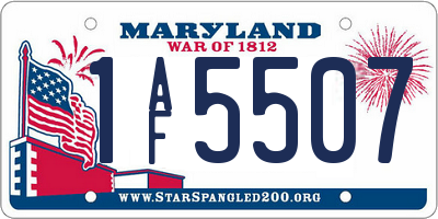MD license plate 1AF5507
