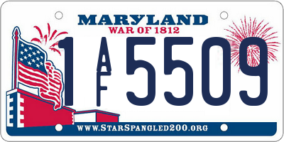 MD license plate 1AF5509
