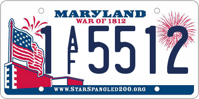 MD license plate 1AF5512