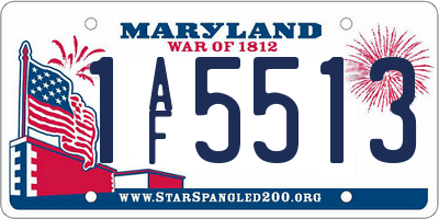 MD license plate 1AF5513
