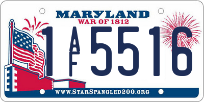 MD license plate 1AF5516