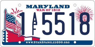 MD license plate 1AF5518