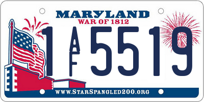 MD license plate 1AF5519