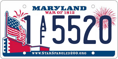 MD license plate 1AF5520