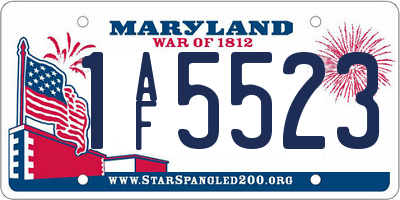 MD license plate 1AF5523