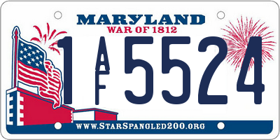 MD license plate 1AF5524