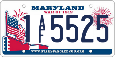 MD license plate 1AF5525