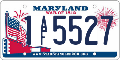 MD license plate 1AF5527