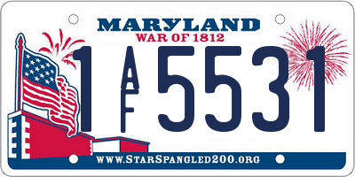 MD license plate 1AF5531