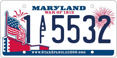 MD license plate 1AF5532